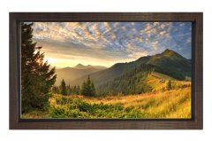Gün Doğumu Ve  Orman Tablosu Kahverengi Ahşap - 40x60