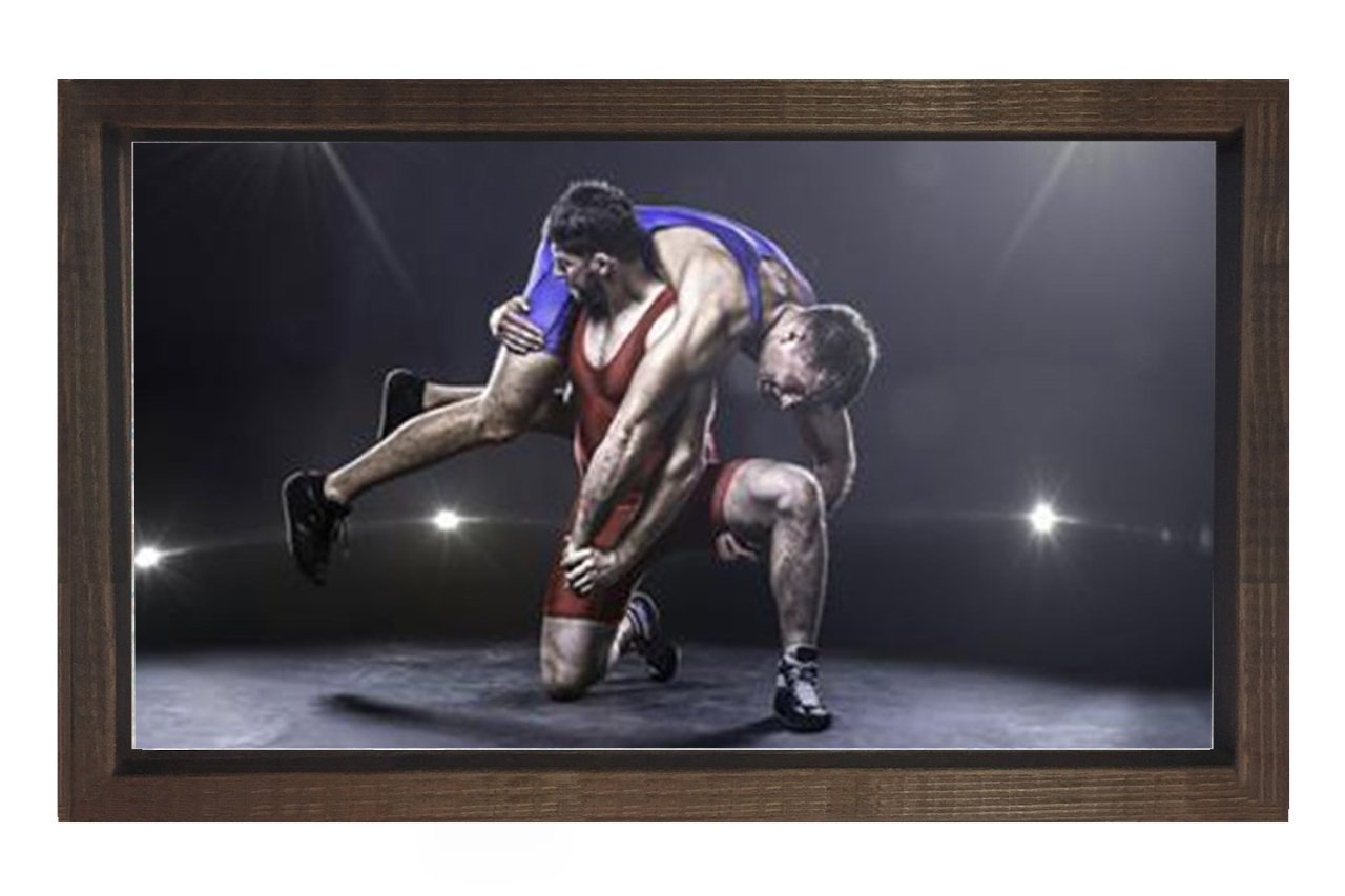 Güreş Tablosu Kahverengi Ahşap - 50x70