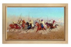 Çöl Taaruzu Tablosu Naturel Ahşap Çerçeve - 45x30