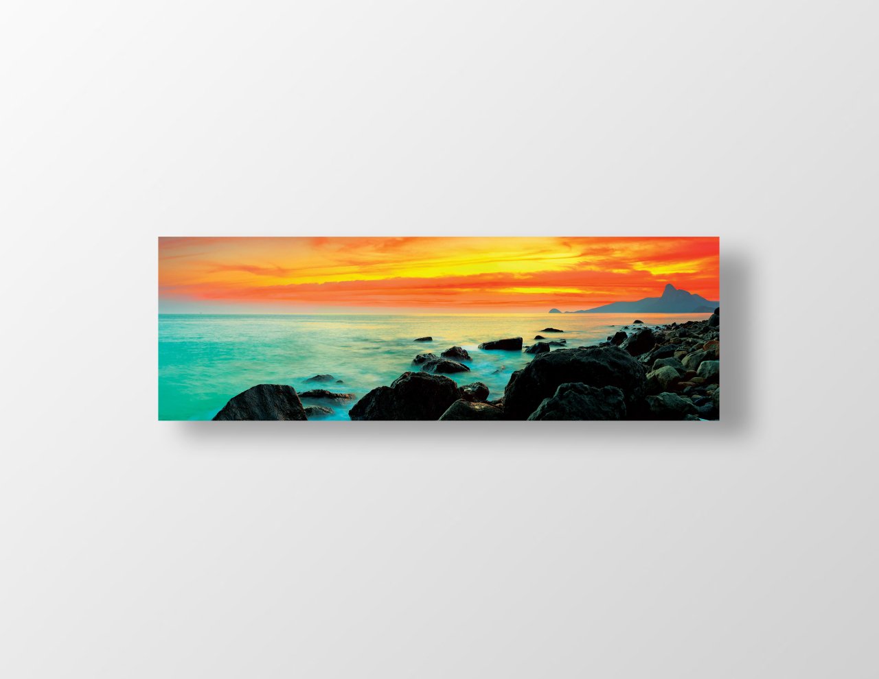 Deniz Manzarası Gün Batımı Tablosu Çerçevesiz - 90x30