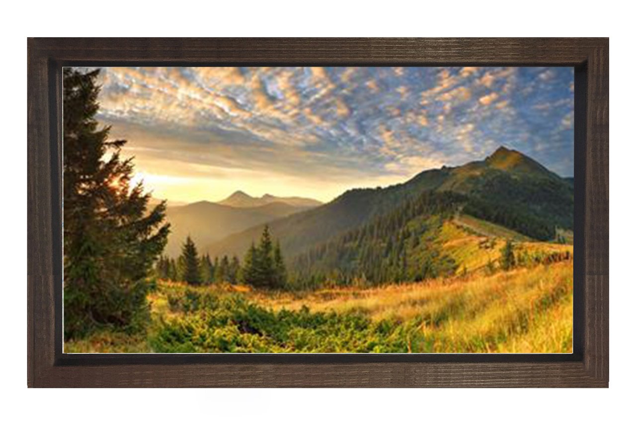 Gün Doğumu Ve  Orman Tablosu Kahverengi Ahşap - 45x30