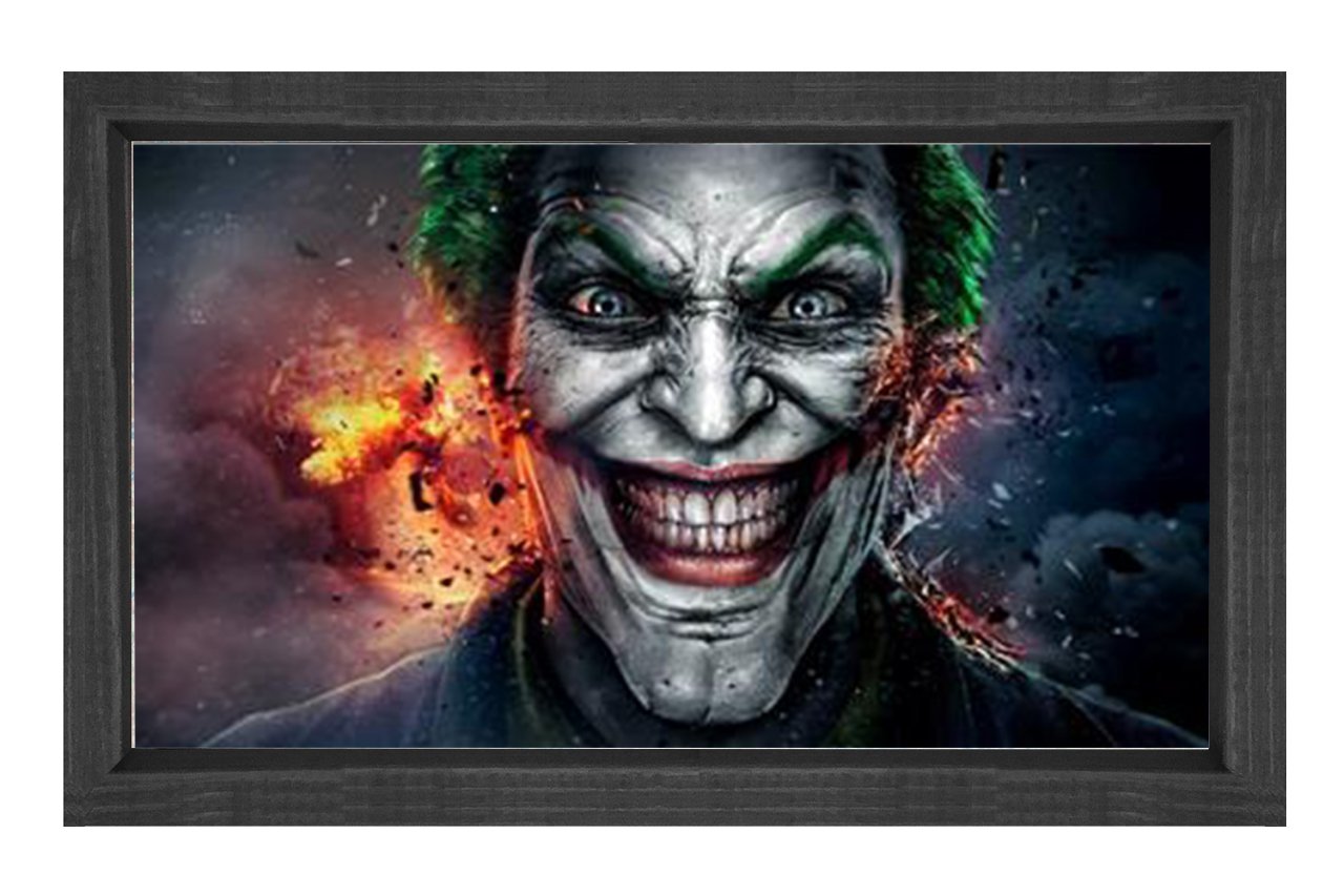 Joker Tablosu Siyah Ahşap Çerçeve - 45x30