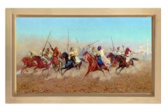 Çöl Taaruzu Tablosu Naturel Ahşap Çerçeve - 50x90
