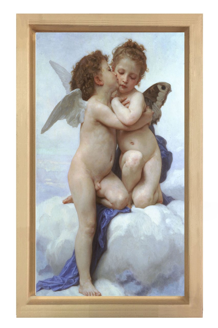 Melekler Tablosu Naturel Ahşap Çerçeve - 45x30