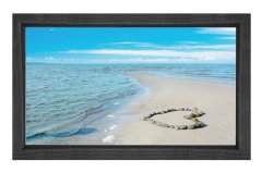 Aşk ve Deniz Kıyısı Tablosu Siyah Ahşap Çerçeve - 40x60