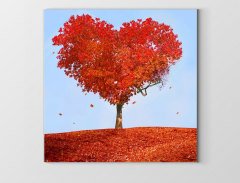 Kalp Ağacı Tablosu Çerçevesiz - 70x70