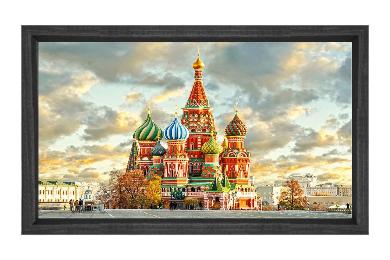Moskova & St. Petersburg Tablosu Siyah Ahşap Çerçeve - 100x200