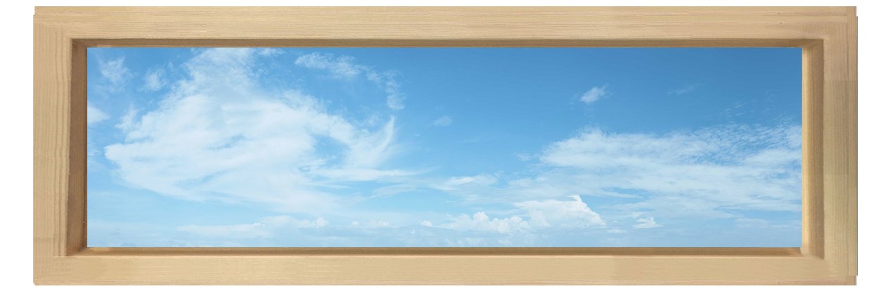 Bulutlar Gökyüzü Tablosu Naturel Ahşap Çerçeve - 150x50