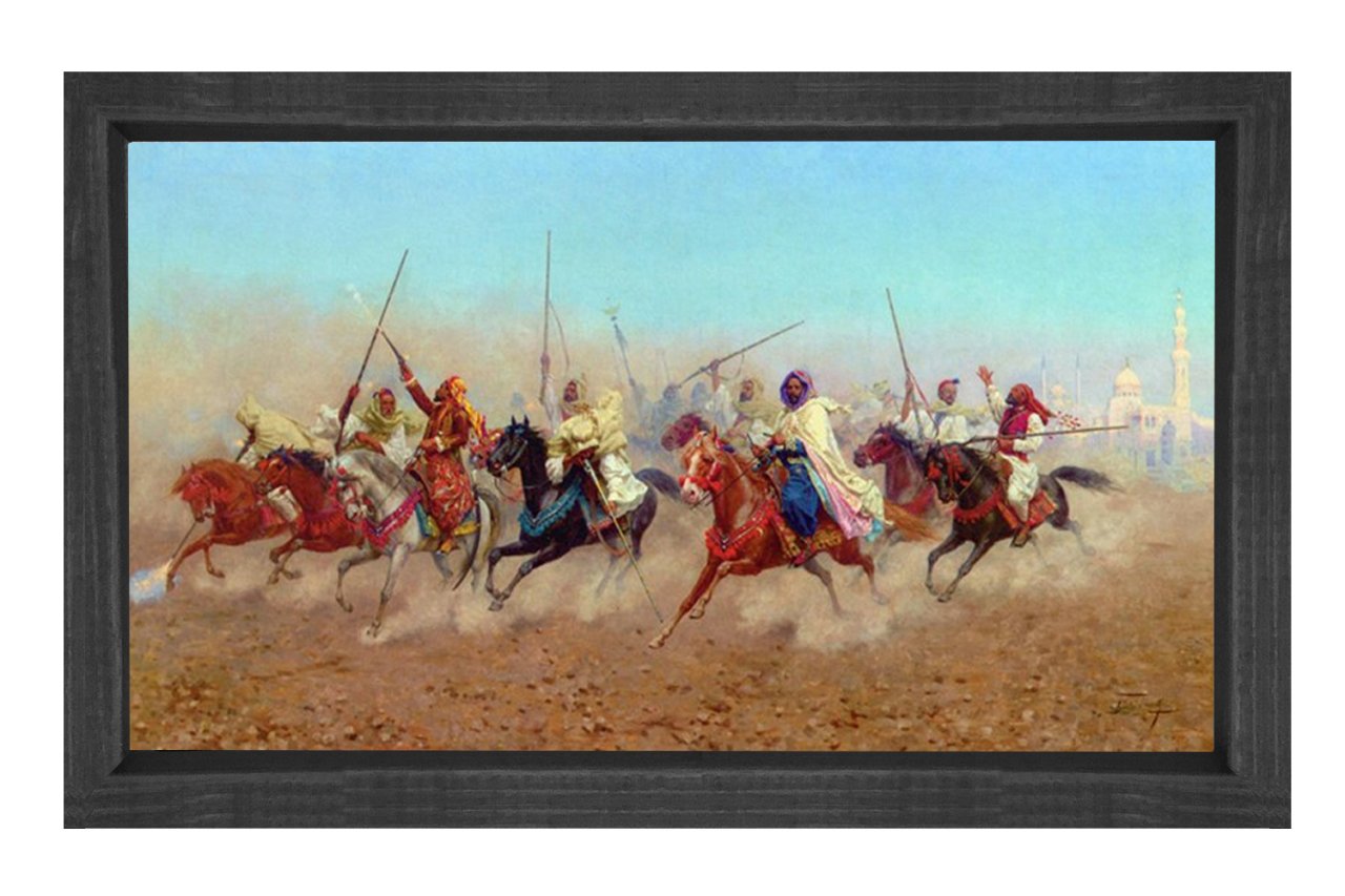 Çöl Taaruzu Tablosu Siyah Ahşap Çerçeve - 45x30