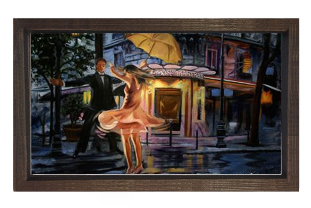 Romantik Gece Tablosu Kahverengi Ahşap - 100x150