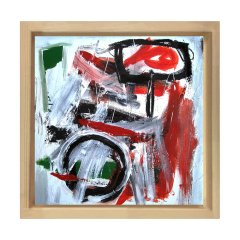 Soyut Reprodüksiyon Tablosu Naturel Ahşap Çerçeve - 40x40