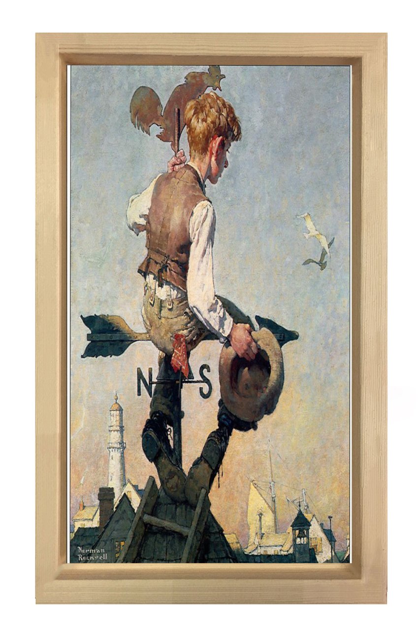 Vintage Çoçuk Yön Tabelası Tablosu Naturel Ahşap Çerçeve - 70x100