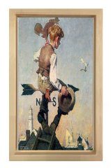 Vintage Çoçuk Yön Tabelası Tablosu Naturel Ahşap Çerçeve - 70x100