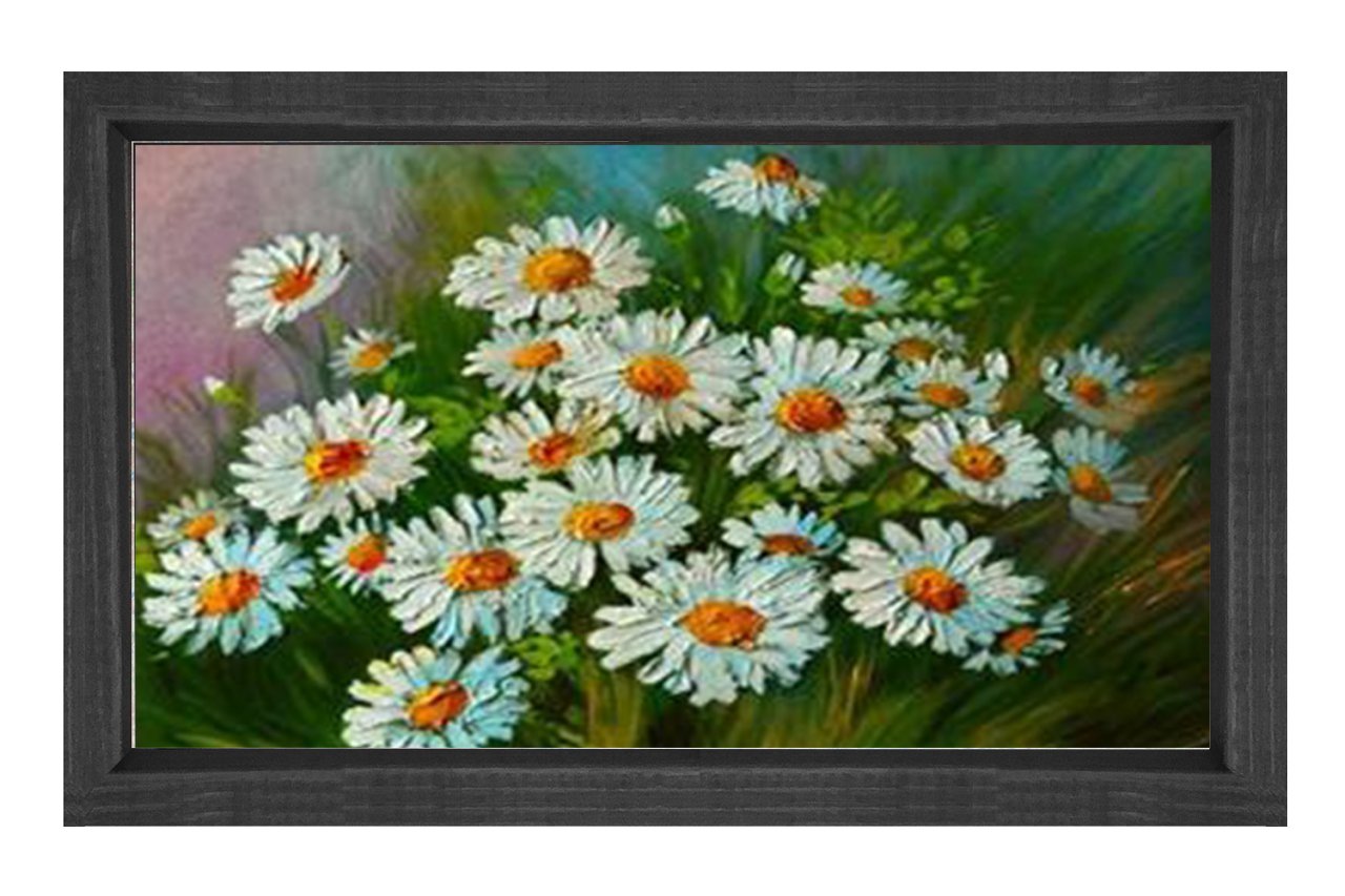 Papatyalılar Tablosu Siyah Ahşap Çerçeve - 50x70