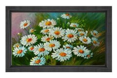 Papatyalılar Tablosu Siyah Ahşap Çerçeve - 50x70