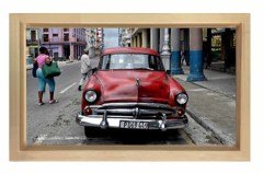 Chevrolet Klasik Araba Tablosu Naturel Ahşap - 40x60