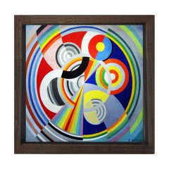 Robert Delaunay soyut scaled tablosu Kahverengi Ahşap Çerçeve - 40x60