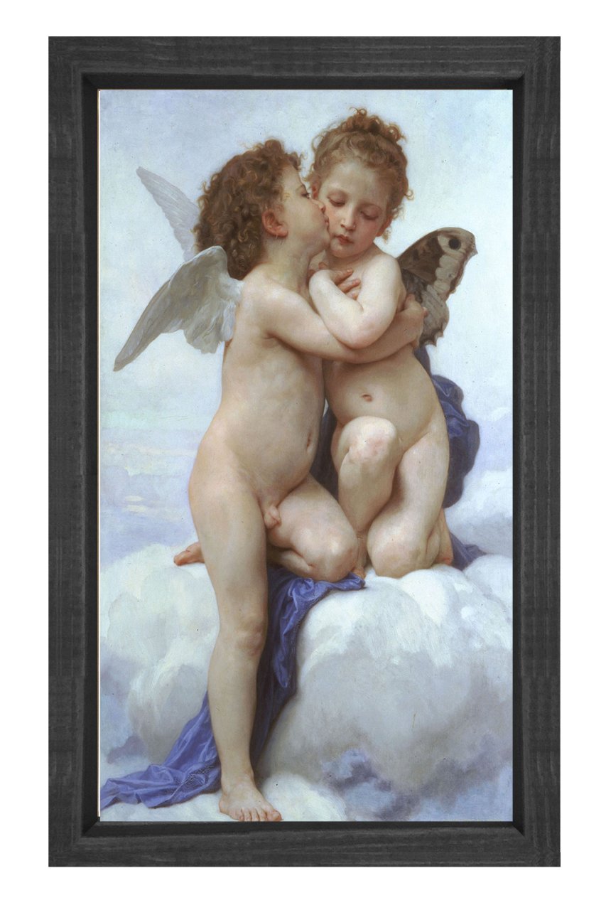 Melekler Tablosu Siyah Ahşap Çerçeve - 50x70