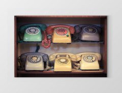 Eski Telefonlar Tablosu Çerçevesiz - 100x200