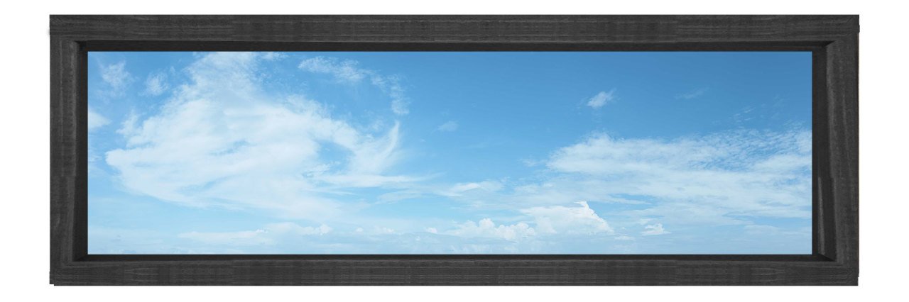 Bulutlar Gökyüzü Tablosu Siyah Ahşap Çerçeve - 150x50
