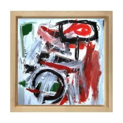 Soyut Reprodüksiyon Tablosu Naturel Ahşap Çerçeve - 90x90