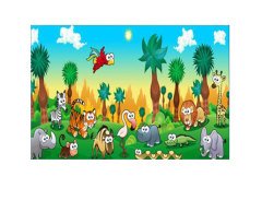 Ormanda Sevimli Hayvanlar Tablosu Çerçevesiz - 50x90