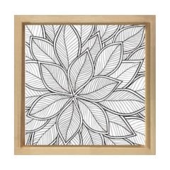 Çiçekli Desen Boyama Tablo Tablosu Naturel Ahşap Çerçeve - 100x100
