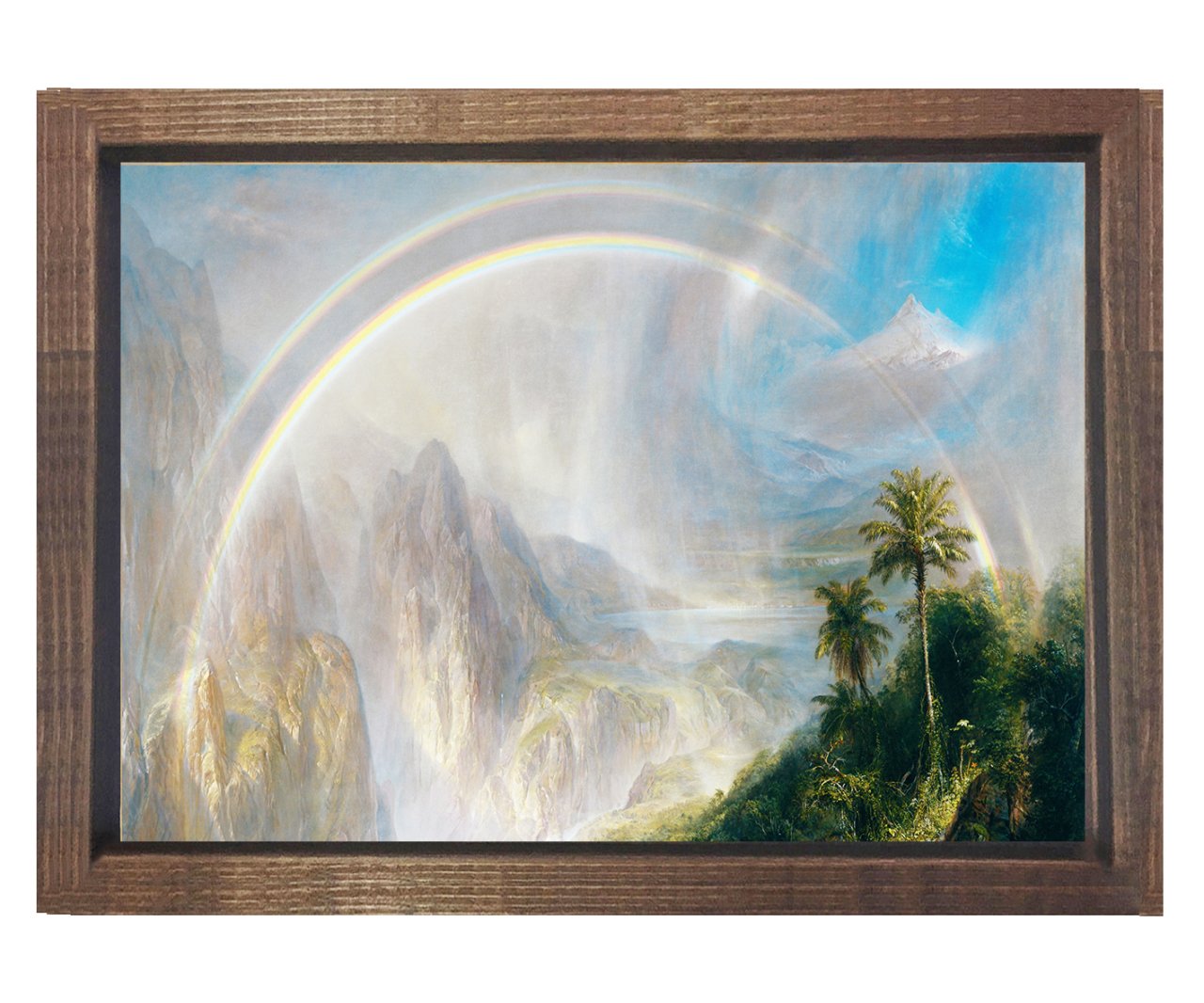 Frederic Edwin Church - Rainy Season Tropics Tablosu Kahverengi Ahşap Çerçeve - 45x30
