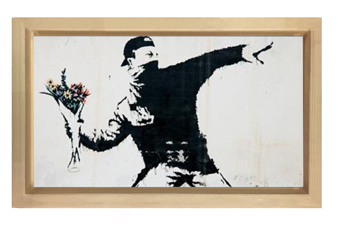 Kalp Militanı Tablosu Naturel Ahşap Çerçeve - 50x90