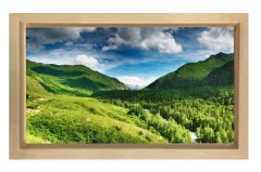 Gökyüzü Ve Yeşil Orman Tablosu Naturel Ahşap - 45x30