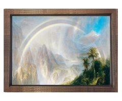 Frederic Edwin Church - Rainy Season Tropics Tablosu Kahverengi Ahşap Çerçeve - 50x70
