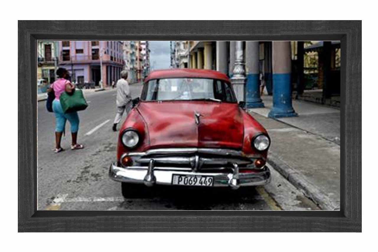 Chevrolet Klasik Araba Tablosu Siyah Ahşap - 40x60