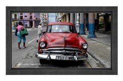 Chevrolet Klasik Araba Tablosu Siyah Ahşap - 40x60