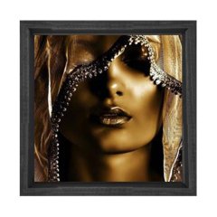 Zenci Kadın Tablosu Siyah Ahşap Çerçeve - 40x40