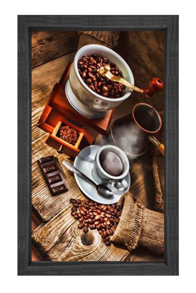 Kahve masası Tablosu Siyah Ahşap - 70x100