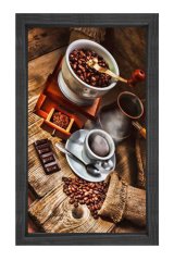 Kahve masası Tablosu Siyah Ahşap - 70x100