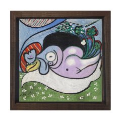 Pablo Picasso Tablosu Kahverengi Ahşap Çerçeve - 50x50