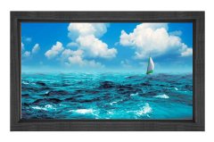 Berrak Deniz Yelkenli Tablosu Siyah Ahşap Çerçeve - 70x100