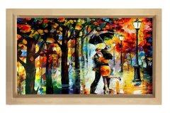 Yağmur Ve Romantizim Tablosu Naturel Ahşap - 40x60