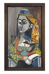 Türk Kostümü Picasso Tablosu Kahverengi Ahşap - 40x60