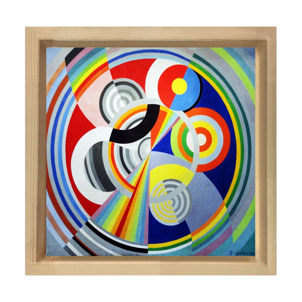 Robert Delaunay soyut scaled tablosu Naturel Ahşap Çerçeve - 50x70