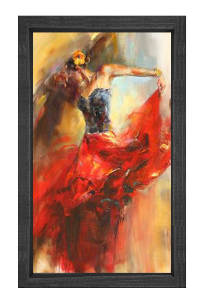 İspanyol Dansçı Tablosu Siyah Ahşap Çerçeve - 50x70