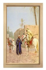 Adam ve Asker Tablosu Naturel Ahşap Çerçeve - 100x200