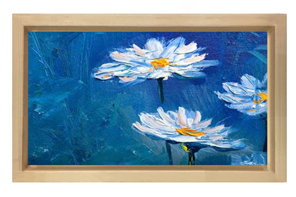 Papatyalar Tablosu Naturel Ahşap - 100x200