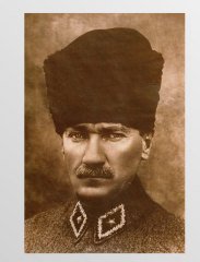 Atatürk Eskitme Tablosu Çerçevesiz - 100x200
