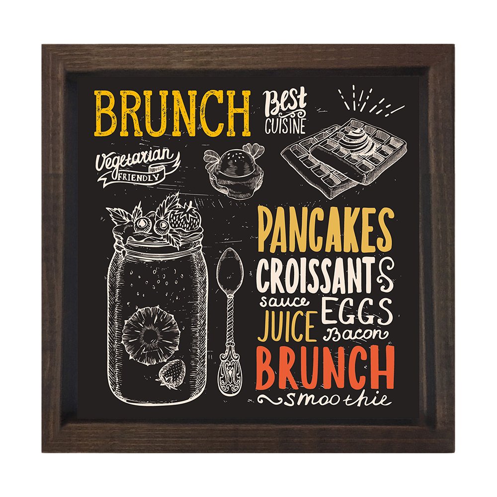 Brunch Tablosu Kahverengi Ahşap Çerçeve - 50x50