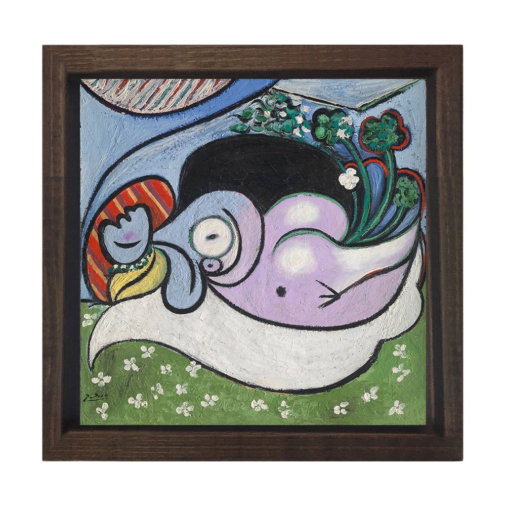 Pablo Picasso Tablosu Kahverengi Ahşap Çerçeve - 90x90