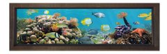 Balıklar Ve Denizaltı Tablosu Kahverengi Ahşap Çerçeve - 120x40