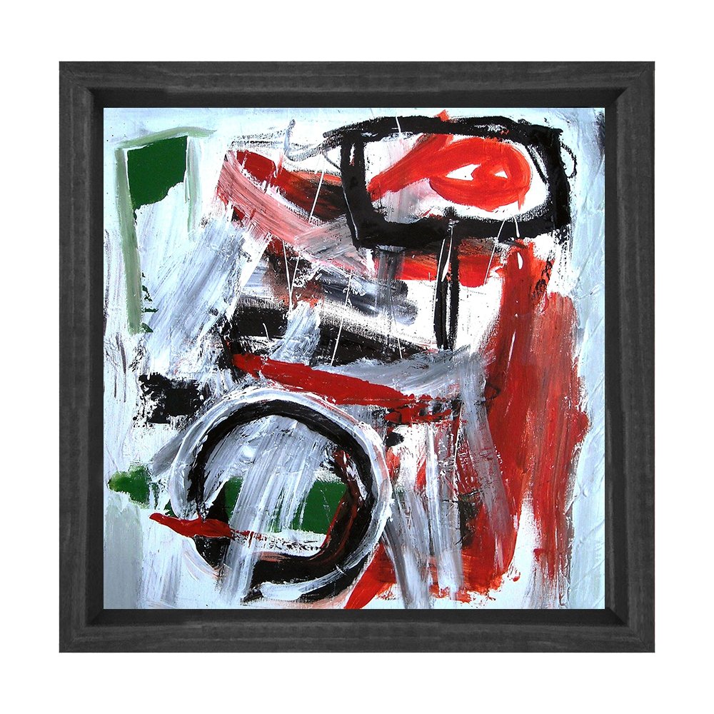 Soyut Reprodüksiyon Tablosu Siyah Ahşap Çerçeve - 100x100