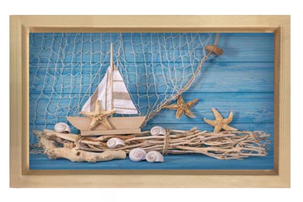 Yelken Yıldız Tablosu Naturel Ahşap Çerçeve - 100x200
